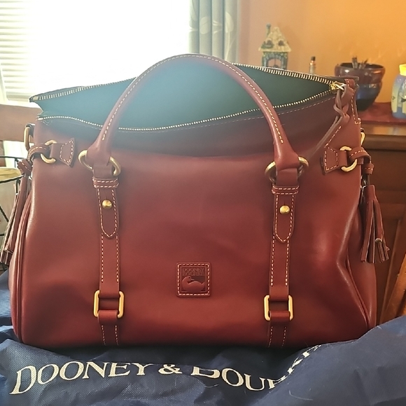 Dooney & Bourke Maroon Leather Satchel - Picture 1 of 17